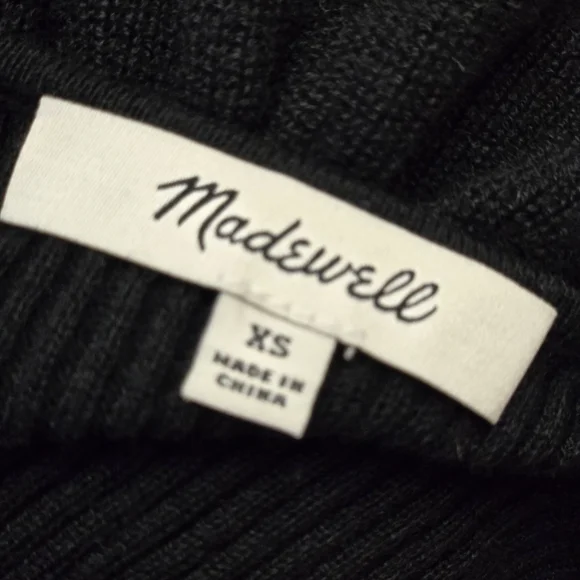 Madewell Wakeford Ruffle Sweater Tank True Black Wool-blend Women's XS EUC - Picture 7 of 10